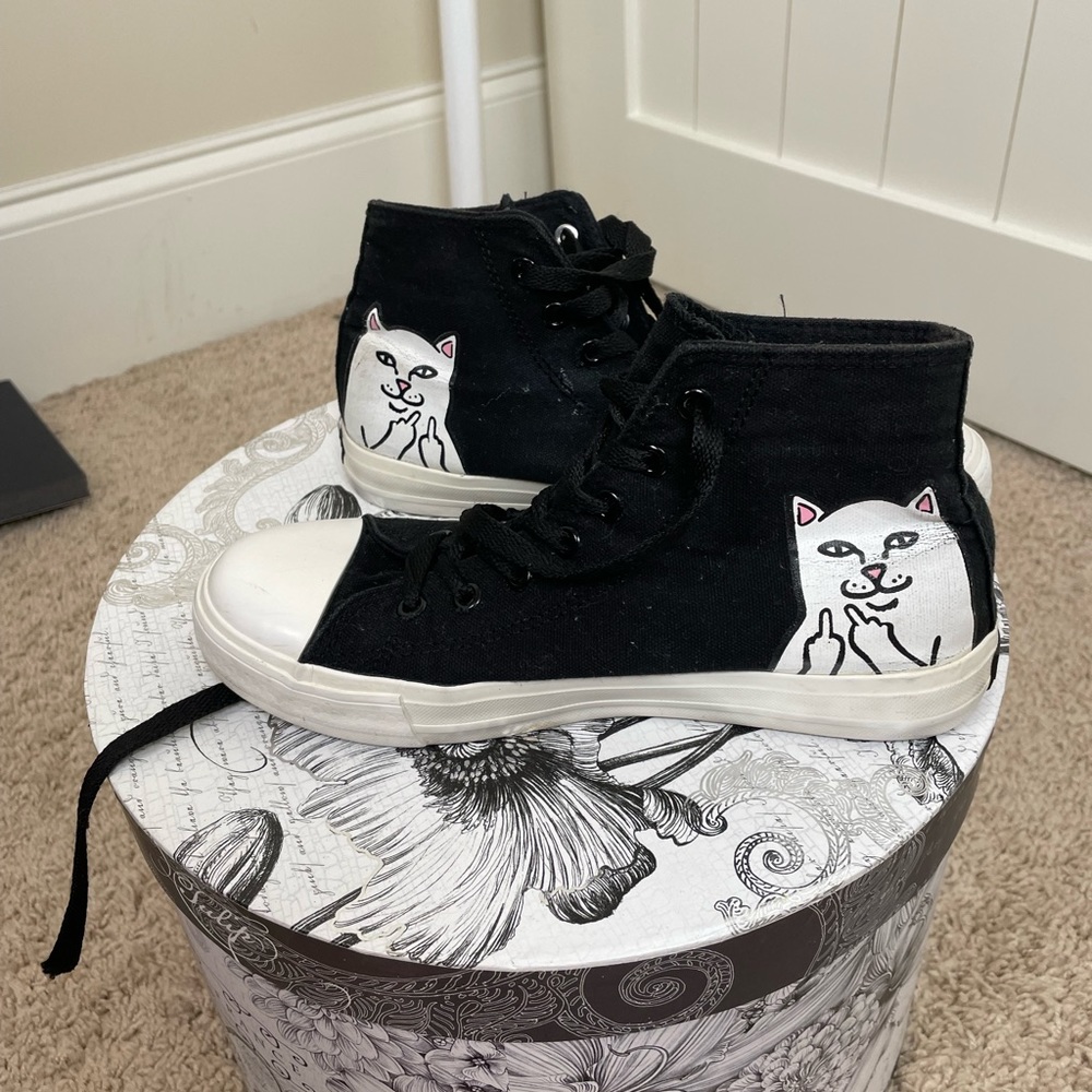 Ripndip Black and White Cat Sneakers